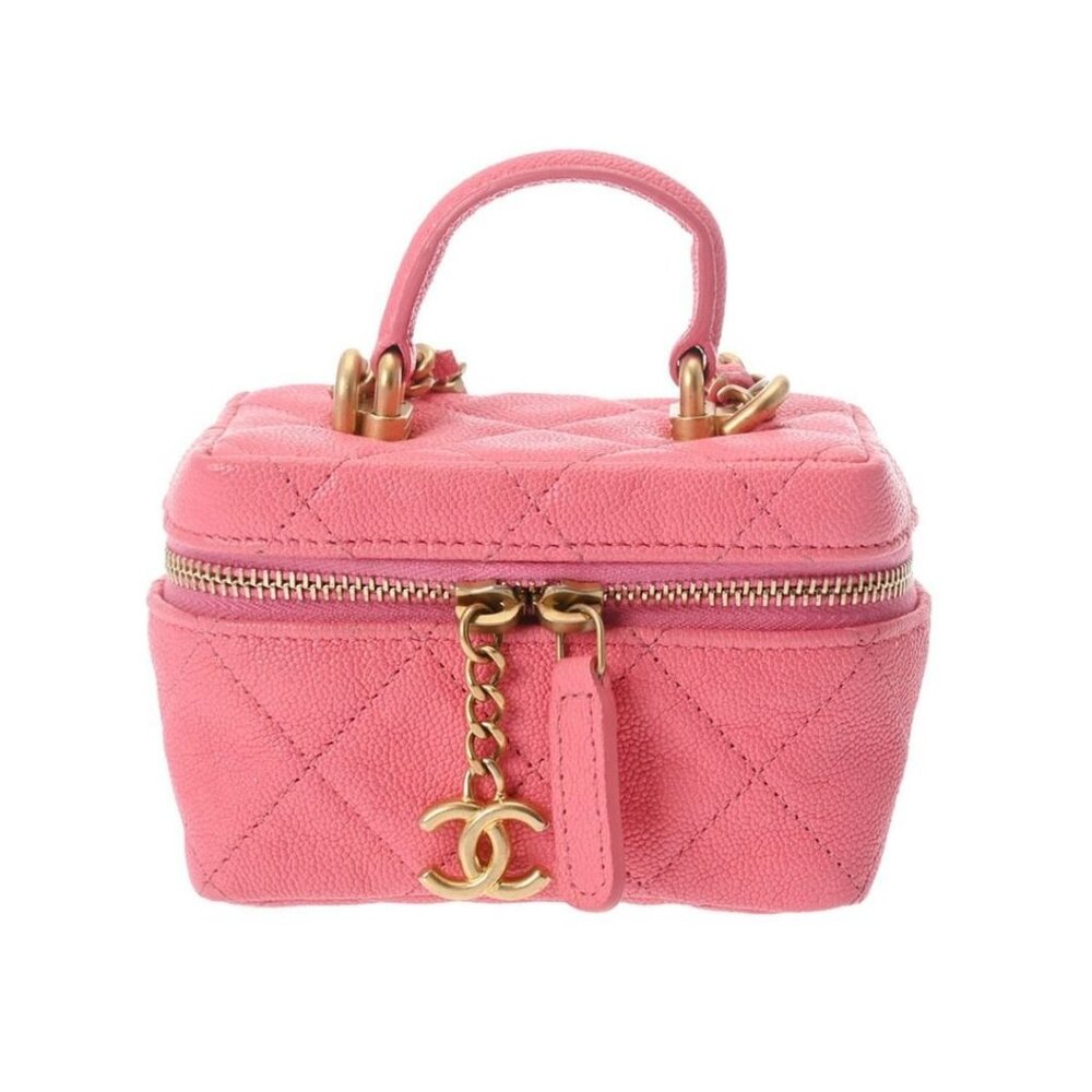 CHANEL Lambskin Quilted Mini Top Handle Rectangular Flap Bag Pink - Picture 2 of 11